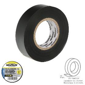 CINTA AISLANTE PROFESIONAL NEGRA ESPESOR 0.15 MM. ANCHO 19 MM. ROLLO 25 METROS CINTA ELECTRICISTA, CINTA AISLANTE C