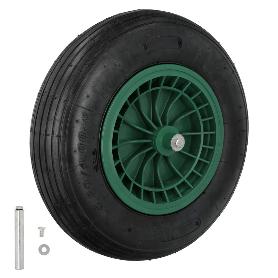 RUEDA CARRETILLA NEUMATICA PARA CARRETILLA OBRA / JARDIN LLANTA PLASTICO EJE Ø 20 MM. RUEDA CARRETILLA JARDIN, CARR