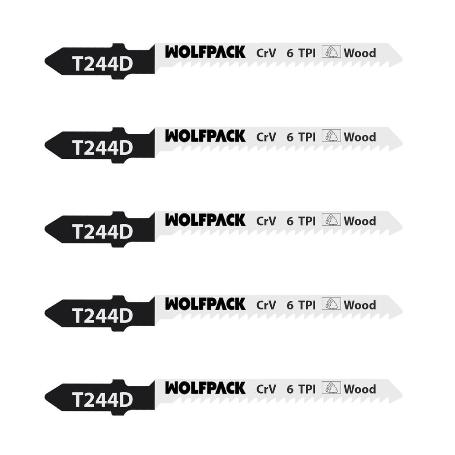 HOJAS SIERRA CALAR PARA MADERA CORTE GRUESO 5 PIEZAS. HOJA CROMO VANADIO 58. VASTAGO T UNIVERSAL