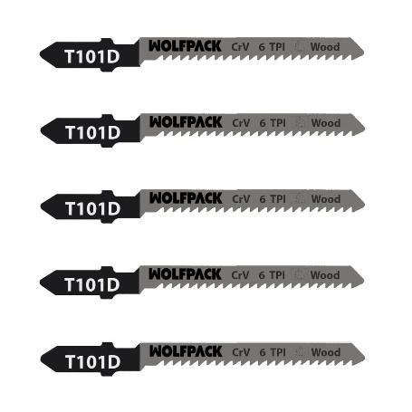 HOJAS SIERRA CALAR PARA CONTRACHAPADO CORTE GRUESO 5 PIEZAS. HOJA CROMO VANADIO 58. VASTAGO T UNIVERSAL