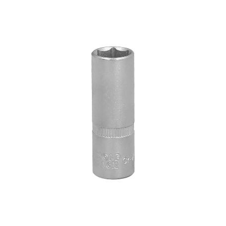 LLAVE VASO 1/4 HEXAGONAL LARGA 12 MM. PERFIL DE 6 CARAS. ACERO CROMO VANADIO, ARISTAS REDONDAS