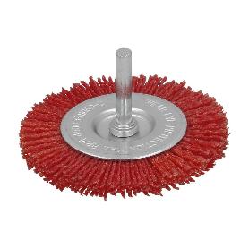 CEPILLO NYLON DISCO Ø 75 MM. 1/4. LIJAR Y PULIR MADERA, METAL, ACERO INOXIDABLE, CEPILLO TALADRO, CEPILLO PULIR, CE
