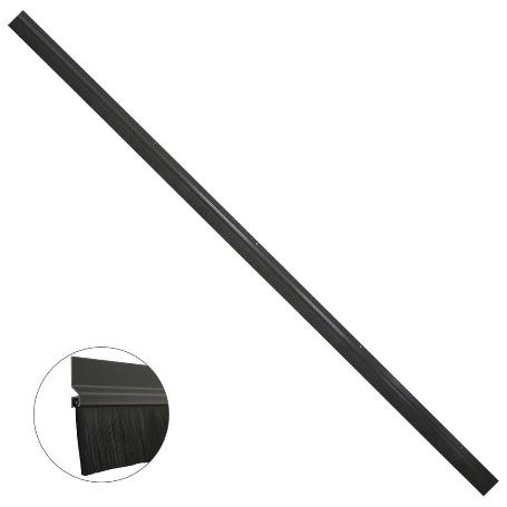 BURLETE PARA PUERTAS DE GARAJE ALUMINIO NEGRO CON CEPILLO 2,5 M. CEPILLO DE PUERTA, BURLETE GARAJE, BURLETE CEPILLO