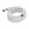 PROLONGACIÓN PARA TELEVISIÓN - VÍDEO DE 3 M. CONECTOR DE 9,5 MM BLANCO.