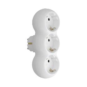 ADAPTADOR TRIPLE SCHUKO RECTO 16A. 250V.