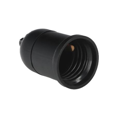 PORTALAMPARAS 4 AMPERIOS ROSCA E-27 OBRA NEGRO.