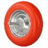 RUEDA CARRETILLA OBRA / JARDIN MACIZA LLANTA ACERO PLUS NARANJA IMPINCHABLE, PARA EJE Ø 19 MM RUEDA Ø 35 CM