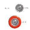 RUEDA CARRETILLA OBRA / JARDIN MACIZA LLANTA ACERO PLUS NARANJA IMPINCHABLE, PARA EJE Ø 19 MM RUEDA Ø 35 CM