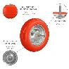 RUEDA CARRETILLA OBRA / JARDIN MACIZA LLANTA ACERO PLUS NARANJA IMPINCHABLE, PARA EJE Ø 19 MM RUEDA Ø 35 CM