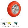 RUEDA CARRETILLA OBRA / JARDIN MACIZA LLANTA ACERO PLUS NARANJA IMPINCHABLE, PARA EJE Ø 19 MM RUEDA Ø 35 CM