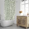 CORTINA DUCHA HOJAS VERDES 180X200 CM. IMPERMEABLE