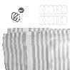 CORTINA DUCHA RAYAS BLANCAS 180X200 CM. IMPERMEABLE