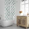 CORTINA DUCHA GEOMETRICA AZUL 180X200 CM. IMPERMEABLE