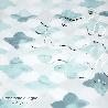 CORTINA DUCHA GEOMETRICA AZUL 180X200 CM. IMPERMEABLE