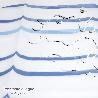 CORTINA DUCHA RAYAS AZULES 180X200 CM. IMPERMEABLE