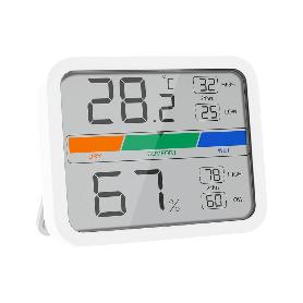 TERMÓMETRO DIGITAL HIGRÓMETRO INTERIORES Y EXTERIORES MINIMO/MÁXIMO CON INDICARDOR DE HUMEDAD