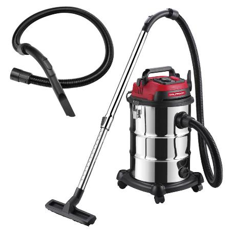 ASPIRADOR INOXIDABLE 30 LITROS / 1400 WATT. INTERRUPTOR SINCRONIZADO.