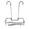 CESTILLO INOX PARA COLGAR 1 ALTURA. 280 X 105 X 335 MM.