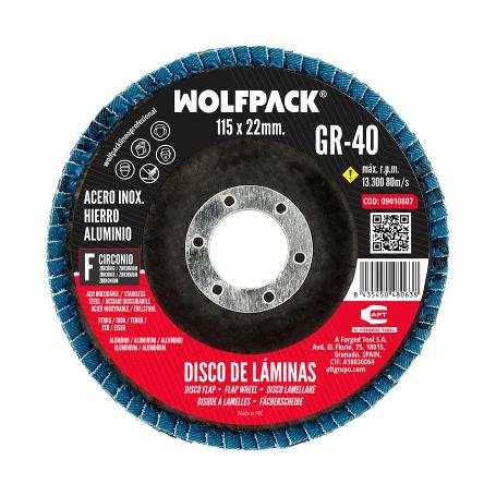 DISCO LAMINAS LIJA CIRCONIO INOX - PLUS 115X22 MM. GRANO 40