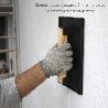 TALOCHA PLASTICO 27 X 18 CM. MANGO MADERA NEGRA CON ALVEOLOS