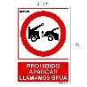 CARTEL PROHIBIDO APARCAR LLAMAMOS GRUA 21X 30 (ALT.) CM.