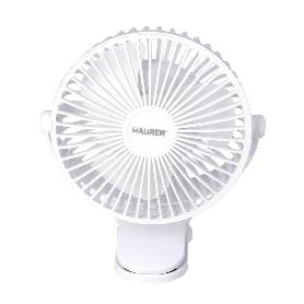 VENTILADOR CON CLIP SOBREMESA Ø 15 CM. RECARGABLE