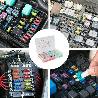 KIT DE FUSIBLES DE COCHE, 150 PCS, EXTRACTOR DE FUSIBLES PARA COCHE, CARAVANAS, FURGONETA, MOTO, BARCOS (5A 10A 15A