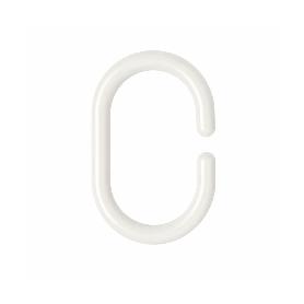 ANILLAS PARA CORTINAS DE DUCHA OVAL. ANILLA BAÑO OVAL 18 MM. BLANCA (BOLSA 100 UNIDADES)