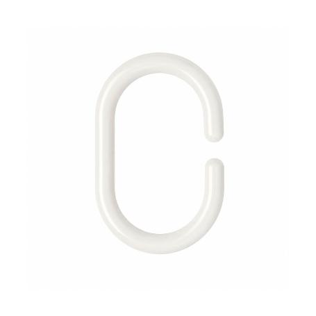 ANILLAS PARA CORTINAS DE DUCHA OVAL. ANILLA BAÑO OVAL 18 MM. BLANCA (BOLSA 100 UNIDADES)