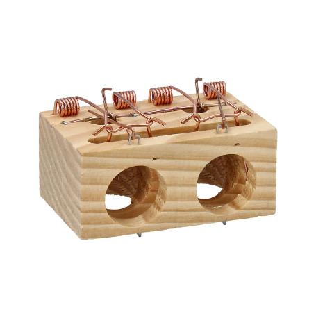 TRAMPA DE MADERA PARA RATONES 2 AGUJEROS Ø 28 MM.