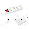 BASE MULTIPLE 3 TOMAS SCHUCKO Y 2 TOMAS USB (A / C) CON INTERRUPTOR Y TOMA DE TIERRA