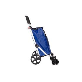 CARRO DE LA COMPRA AZULON ABATIBLE DE ALUMINIO CON 6 RUEDAS GIRATORIAS 53 L