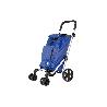 CARRO DE LA COMPRA AZULON ABATIBLE DE ALUMINIO CON 6 RUEDAS GIRATORIAS 53 L