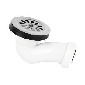 VÁLVULA SIFÓNICA PLATO DE DUCHA Ø60 CON SALIDA Ø32-40 Y REJILLA INOX.
