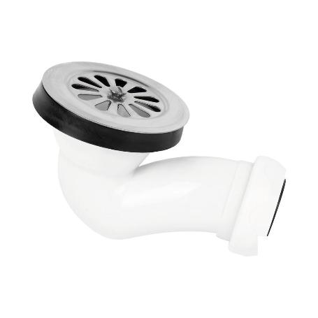VÁLVULA SIFÓNICA PLATO DE DUCHA Ø60 CON SALIDA Ø32-40 Y REJILLA INOX.