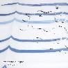 CORTINA DUCHA RAYAS AZULES 180X200 CM. IMPERMEABLE