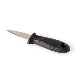 CUCHILLO ABREOSTRAS ECONOMICO MANGO PLASTICO NEGRO CASI PROFESIONAL
