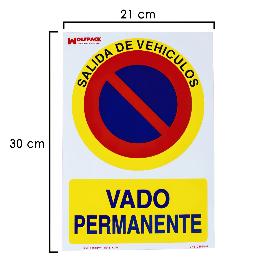 CARTEL VADO PERMANENTE 21 X 30 (ALT) CM.