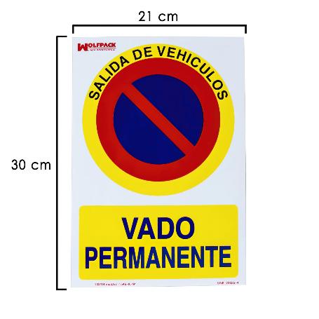 CARTEL VADO PERMANENTE 21 X 30 (ALT) CM.