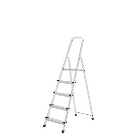 ORYX ESCALERA ALUMINIO 5 PELDAÑOS PLEGABLE, USO DOMÉSTICO, ANTIDESLIZANTE, LIGERA Y RESISTENTE