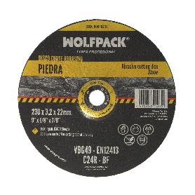 DISCO CORTE ABRASIVO PIEDRA Ø 230 X Ø 22 MM. ESPESOR 3,2 MM. DISCO RADIAL / AMOLADORA UNIVERSAL CON TODAS LAS AMOLA