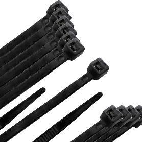 BRIDA NYLON 100%. COLOR NEGRO 4,5 X 360 MM. BOLSA 100 UNIDADES. ABRAZADERA PLASTICO, ORGANIZADOR CABLES, ALTA RESIS