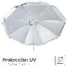 SOMBRILLA PLAYA ALUMINIO / POLIESTER Ø 200 CM. AZUL Y  BLANCA. VARILLAS FIBRA DE VIDRIO. PROTECCIÓN UV. SISTEMA ANT