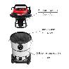 ASPIRADOR INOXIDABLE 30 LITROS / 1400 WATT. INTERRUPTOR SINCRONIZADO.