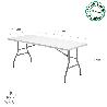 MESA PLEGABLE RECTANGULAR HDPE 244X76X74 CM. COLOR BLANCO