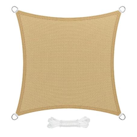 TOLDO VELA SOMBRA JARDIN CUADRADA 3,6X3,6 METROS BEIGE