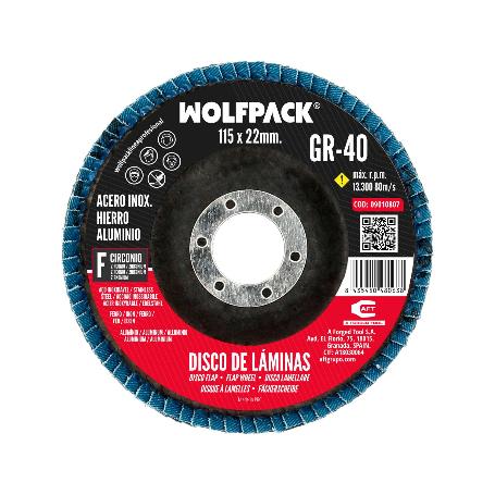 DISCO LAMINAS LIJA CIRCONIO INOX - PLUS 115X22 MM. GRANO 40