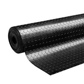 SUELO GOMA CIRCULOS 1,20X10 METROS 3 MM. DE GROSOR COLOR NEGRO