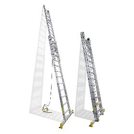 ESCALERA ALUMINIO 2 TRAMOS 12+12 PELDAÑOS. PLEGABLE, ANTIDESLIZANTE, RESISTENTE