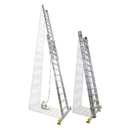 ESCALERA ALUMINIO 2 TRAMOS 12+12 PELDAÑOS. PLEGABLE, ANTIDESLIZANTE, RESISTENTE